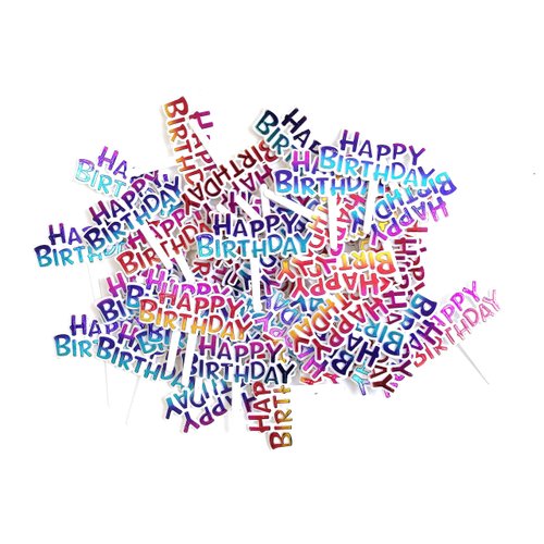 Colourful Happy Birthday Cupcake Picks Cake Toppers,Pack of 50
