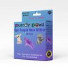 Purrdy Paws 40 Pack Soft Nail Caps for Cat Claws Purple Holographic Glitter Medium