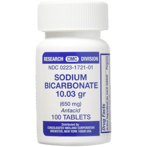 Sodium Bicarbonate Antacid (650mg) - 100 Tablets