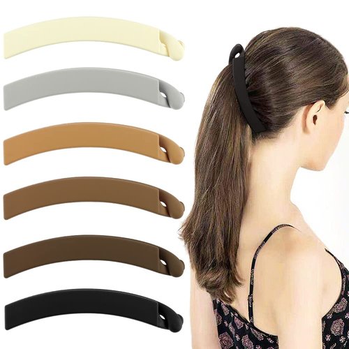 Ahoney Banana Hair Clips: 6 Pack Vintage Ponytail Clips for Fine Hair, Non-Slip 4" Hair Accessories