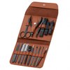 16 Pieces Manicure Set, Pedicure Kit, Nail Clippers, Stainless Steel Professional Personal Care Tool Kit, Nail Tools with Brown Leather Case, Gifts for Men