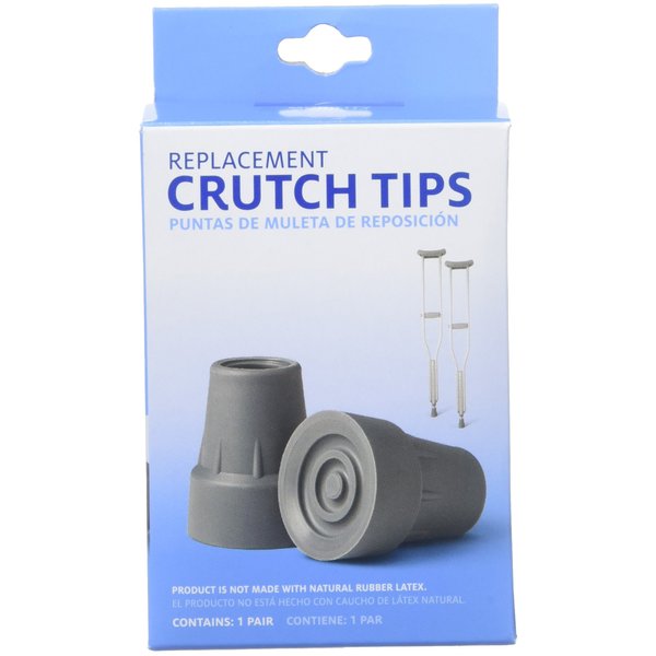 Medline Premium Quality Crutch Tips for Standard Axillary and Forearm Crutches - High Durability, Anti-Slip Rubber - Pack of 6 Pairs