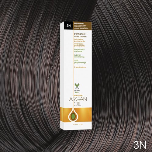 One N' Only Demi Permanent Hair Color - Permanent Hair Dye Made with Argan Oil - Delivers Rich, Accurate Tones with Gray Coverage - Improves Moisture & Elasticity - 3N Dark Natural Brown (3 oz)