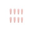 24 Pcs Heart Pink French Tip Press on Nails Long Coffin Fake Nails Glitter Rhinestones Glossy False Nails Full Cover Heart Stick on Nails with Glue on Nails for Women Girls DIY Nail Manicure Tip