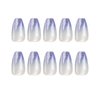 IFMOPETY Glossy Blue Galaxy Long Coffin Press On Nails，Blue Gradient Cat Eyes，Reusable Pretty Jelly Blue Nails for Daily Life，False Nails Set in 12 Sizes - 24 pcs Nail Kit