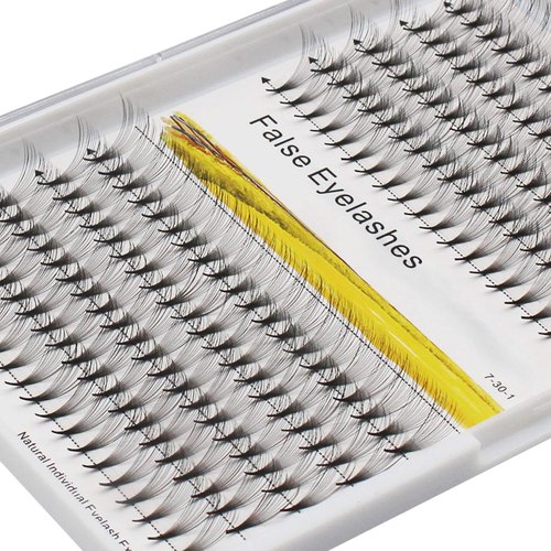 Dedila -10Rows Pro Grafting Long Stem 14D Natural Long Black Soft and Light Individual False Eyelashes Cluster Wide Fans Premade Volume Eye Lashes Extensions Thin Base 10-18mm to Choose (12mm)