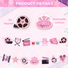 2pcs Pink Movie Night Party Garland – Easy-to-Assemble Popcorn, Camera & Film Themed Banners for Girls’ Birthdays, Baby Showers & Theater-Themed Celebrations