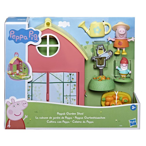 Peppa Pig Peppa's Adventures Peppas F36585L0 Garden Shed Play Set Includes 1 Figure, 5 Accessories, with Carry Handle for Travel, Suitable for Ages 3 and Above