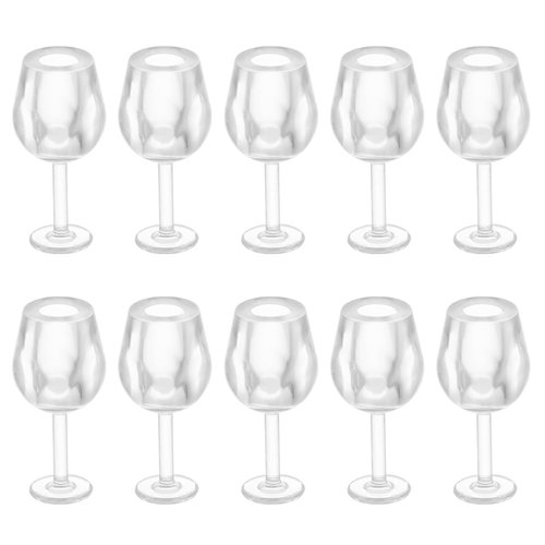 NUOBESTY 10Pcs 1: 12 Dollhouse Cocktail Glasses Wine Glasses Mini Beer Cups Miniature Drinking Water Cups Model for Dollhouse Food Kitchen Accessory Bar Decor (White)