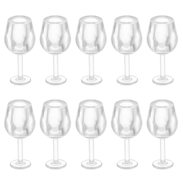 NUOBESTY 10Pcs 1: 12 Dollhouse Cocktail Glasses Wine Glasses Mini Beer Cups Miniature Drinking Water Cups Model for Dollhouse Food Kitchen Accessory Bar Decor (White)