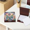 JZHYOAN Reusable Portable Diamond Note Storage Box, 4.33x4.33x1.1 Inch Diamond Art Painting Wooden Message Paper Storage Note Box Suitable for Office, Study -Butterfly Fairy