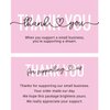 ITZAMNA Thank you for supporting my small business Cards Customer appreciation card Pink Script with Heart Pack of 100