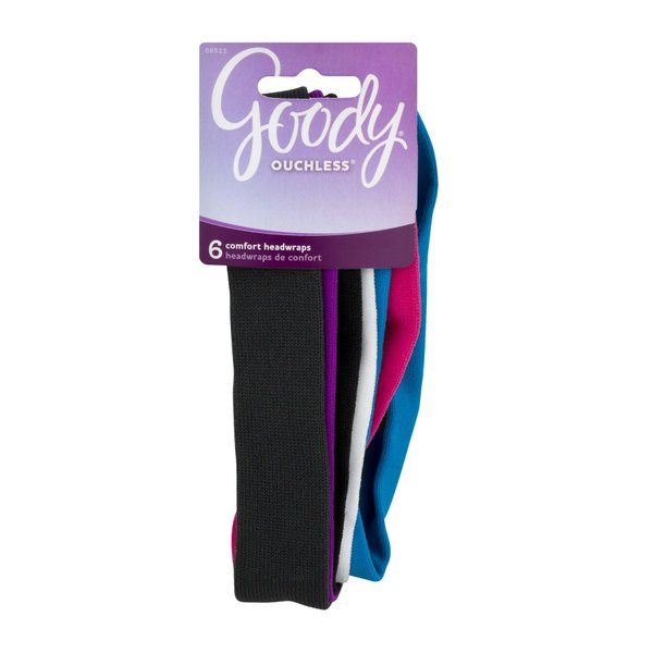 Goody WoMens Ouchless Headwraps, Slim, Brights, 6 Count