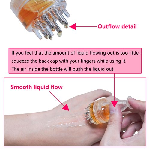 YeulYuuri Hair oil applicator for scalp，Hair oiling applicator,Root comb applicator bottle, Scalp oil applicator,scalp massager hair growth, Ball Hair Oil Applicator Bottle（Transparent white）