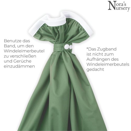 Nora's Nursery Pail Liner for Cloth Diapers - Reusable and Washable - Fits all Standard Diaper Pails - Waterproof Pail Liner with Strap for Diaper Pails, Laundry & Kitchen Garbage Cans (Garden - 2 Pk)