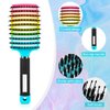 Wet Hair Brush Detangling Brush for Wet & Dry, Detangler Brush for Blow Drying, Curved Vented Wet Hair Brushes for Women Kids, Detangling Brush for Wet Dry 2 Pack (Light Blue+Rainbow)…