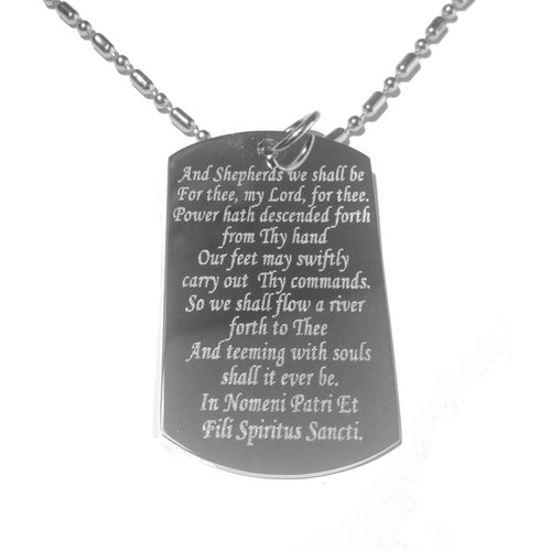 Hat Shark The Family Aequitas Veritas Saints Prayer Design Logo Symbol - Military Dog Tag, Luggage Tag Metal Chain Necklace