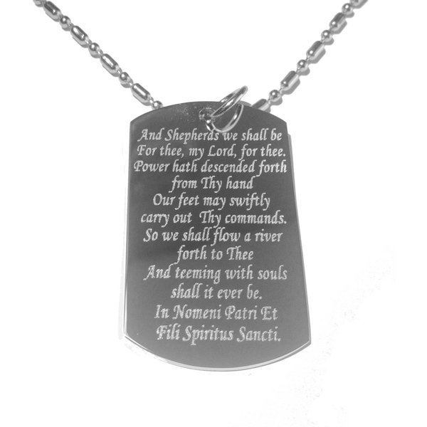 Hat Shark The Family Aequitas Veritas Saints Prayer Design Logo Symbol - Military Dog Tag, Luggage Tag Metal Chain Necklace