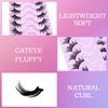SLSXNL Half Lashes Natural Look Cat Eye 16 mm Wispy Thin Band Manga Lashes 10 Pairs False Eyelashes Cateye Half Eyelashes