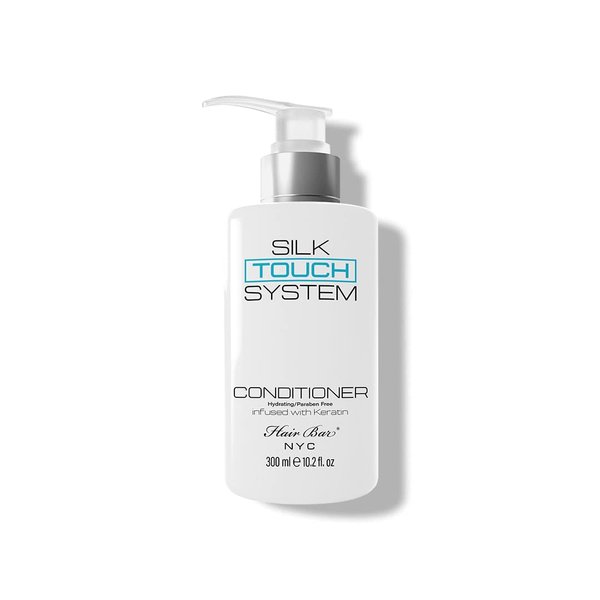 Hair Bar NYC Silk Touch System Conditioner, Lightweight Anti Frizz Keratin Conditioner Treatment infused with Biotin/Anti -Thinning (10.2oz 300ml)