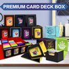 PROMAXIBINDER MTG Deck Box BTB for Commander Display, Fits 100 Double Sleeved Cards, 2 Dividers & 1 Toploader, Strong Magnet Leather Trading Card Storage Box for Magic the Gathering, TCG, CCG, Yellow