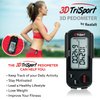 3DTriSport Walking 3D Pedometer with Clip and Strap, Free eBook | 30 Days Memory, Accurate Step Counter, Walking Distance Miles/Km, Calorie Counter, Daily Target Monitor, Exercise Time (Stealth Black)