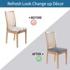 Smiry Seat Covers for Dining Room Chairs Set of 2, Stretch Jacquard Dining Chair Covers Removable Washable Slipcovers Protector, Grey