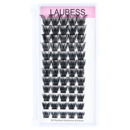 Cluster Lashes Individual Lashes D Curl Lash Clusters Volume Eyelash Clusters DIY Lash Extension Kit Fluffy Cluster Eyelash Extensions (02-0.07D, 12mm)