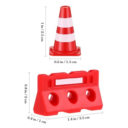 TOYANDONA 12pcs Construction Traffic Sign Set, Mini Traffic Cones Traffic Barricade Signs Toy Plastic Road Street Signs Toys for Kids Cone Construction Theme Party Favors