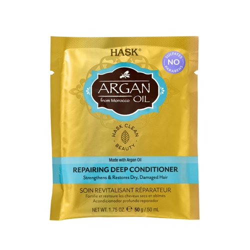 HASK ARGAN OIL Repairing Deep Conditioner Treatments for all hair types, color safe, gluten free, sulfate free, paraben free - Pack of 6