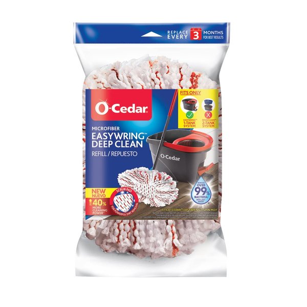 O-Cedar EasyWring Deep Clean Refill (1-Pack) | 40% More Cleaning Power | Microfiber Mop Refill Compatible with O-Cedar EasyWring Spin Mop & Bucket System