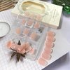 White French Tip Press on Nails Short Square Fake Nails Mirror Acrylic Glue on Nails Reusable Stick on Nails for Women DIY Manicure Design