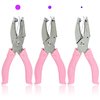 CheeMuii 3 Pieces Metal Handheld Paper Punch Single-Hole Tag Punch Set with Plastic Handle for Circle Holes for DIY Craft Tag