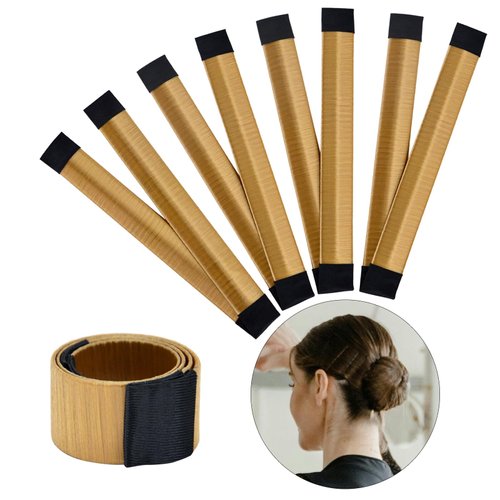 Magic Bun Makers 4 Pcs, Professional Hair Bun Maker-Donut Hair- Perfect Hair Bun Maker-Ballet Bun Maker-Easy Bun Hair Tool-Kids Ballerina Bun (Bright Brown)