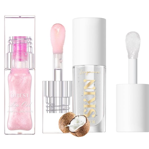 Jolilab Magic Color Changing Lip Oil, Cosmetics Color Changing Lip Oil, Warm Change Hydrating Lip Gloss, Long Lasting Shimmery Lip Glow Oil, Moisturizing Non-sticky Lip Oil (changing+coco)