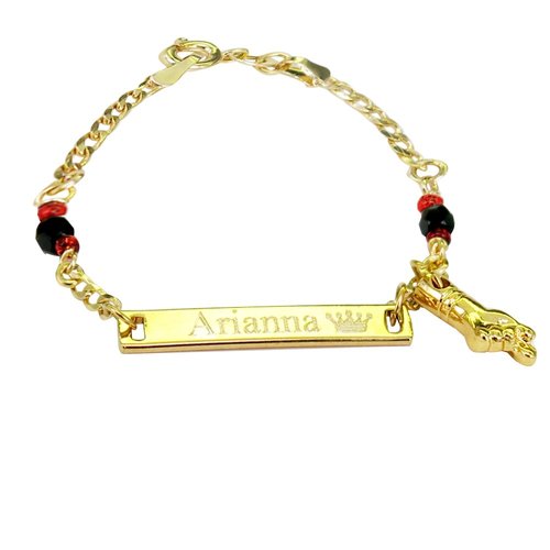 Tina's Jewelry Personalized Custom 18k Gold Plated Evil Eye Protection Azabache Bracelet Protection Bracele