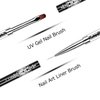 LEQ 1Pcs Dual-ended Nail Design Brush Rhinestone Handle UV Gel Nail Brush Professional Nail Art Tools