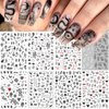 Snake Nail Art Stickers Decals Black Skull Goth Nail Decals Nail Art Supplies 3D Gothic Punk Horror Nail Stickers Designer Nail Accessories Charms Nail Designs for Acrylic Nail Art Decoration (8 Pcs)
