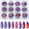 12 Boxes Independence Day Nail Glitter 4th of July Nail Art Star Sequins Holographic Red Blue Silver Mixed Star Hexagon Circles Nail Sequins Confetti 3D Nail Art for Women Girls Makeup Nail Decoration