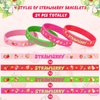 YYMYMGJ 24PCS Strawberry Party Favors Strawberry Themed Wristbands Silicone Bracelets for Baby Shower Sweet Berry Strawberry 1st Birthday Party Strawberry Party Summer Party Supplies Decorations