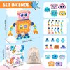 HAPGFS Wooden Robot Snap-Together Building Blocks, STEM Take Apart Toys Playset for Toddlers 3 4 5 6, 28 Psc Montessori Educational Fine Motor Skills Toys for Boys & Girls Birthday Gift