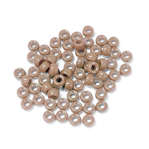 JOLLY STORE Crafts - Mini Pony Beads, Easy-to-Use Reusable Jewelry-Making/Bracelet Beads for Art, Craft Decorations & More, 6.5 x 4mm Beads, Crafted in The USA, Opaque Tan, 1000 pcs (Pack of 1)