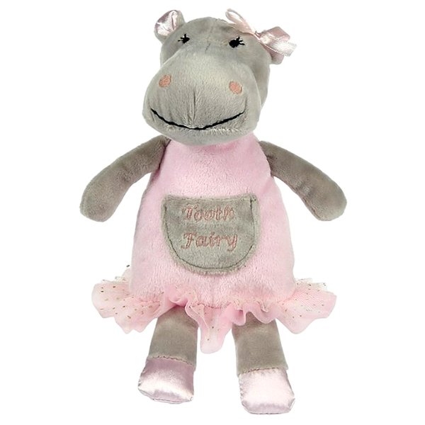 Maison Chic | Hannah the Hippo Tooth Fairy Pillow Stuffed Animal Plush Doll with Pocket | First Loose Tooth Toy | Celebrate First Milestone