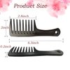 Denlydom Mini Wide Tooth Comb,Detangling Comb Hair Comb Brush for Curlies Portable Care Handgrip Comb Shower Comb Travel Combs for Men Women - Best Styling Comb for Curly,Wet,Dry,Long Hair (Black)