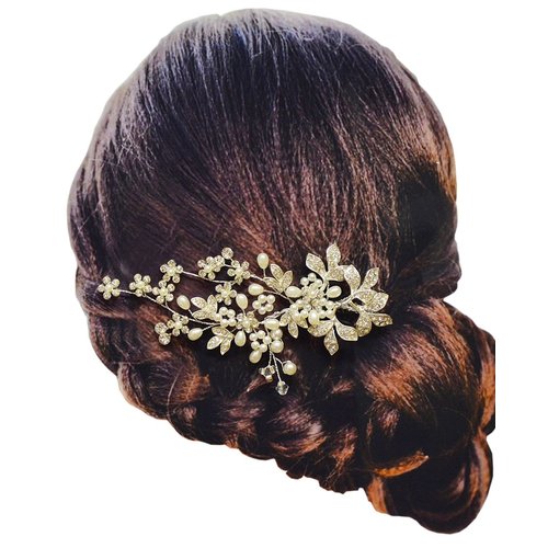 Beautiful Flower Leaf Charm Hair Comb for Women