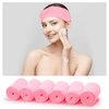 Sublaga Spa Headband Hair Wrap, Sweat Headband Head Wrap Hair Towel Wrap Non-slip Stretchable Washable Makeup Headband for Face Wash (6pcs Pink)