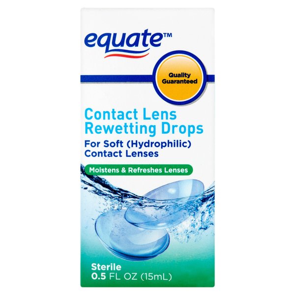 Contact Lens Rewetting Drops, 0.5 Fl Oz, by Equate