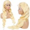 ELISHEVA 613 Lace Front Wig Human Hair Body Wave 24 Inch Free Part 613 HD Lace Frontal Wig Pre Plucked with Baby Hair Blonde 13x4 Lace Front Wigs Human Hair Wig for Women 10A Brazilian Virgin Hair