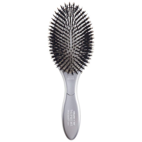 Olivia Garden Ceramic + Ion Supreme Paddle Hair Brush, 100% Boar (CISP-BR)