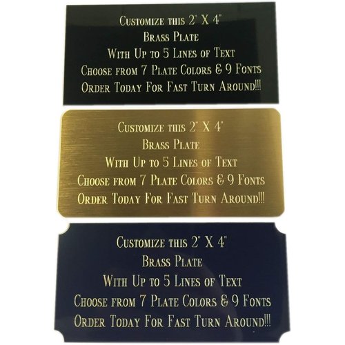 Custom Personalized Engraved Brass/Aluminum Name Plate Plaque Art Label Tag Gift Trophy 2x4 / 2x6 / 3x6 inch